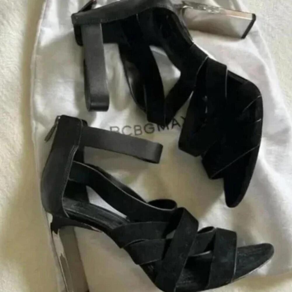 Bcbg black strappy heels size 9 - Picture 2 of 7